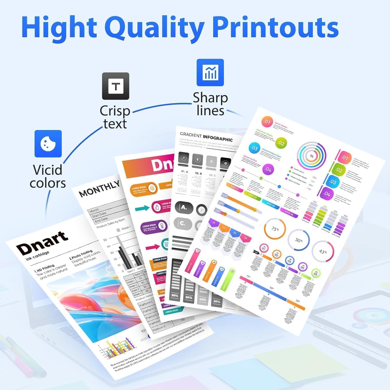 TN227 High Yield Toner Cartridge 4 Pack, DNART Compatible Toner Cartridge Replacement for Brother TN227, TN-227BK/C/M/Y, TN223BK Tn227BK Tn223 Tn-223BK for HL-L3270CDW HL-L3290CDW MFC-L3770CDW Printer