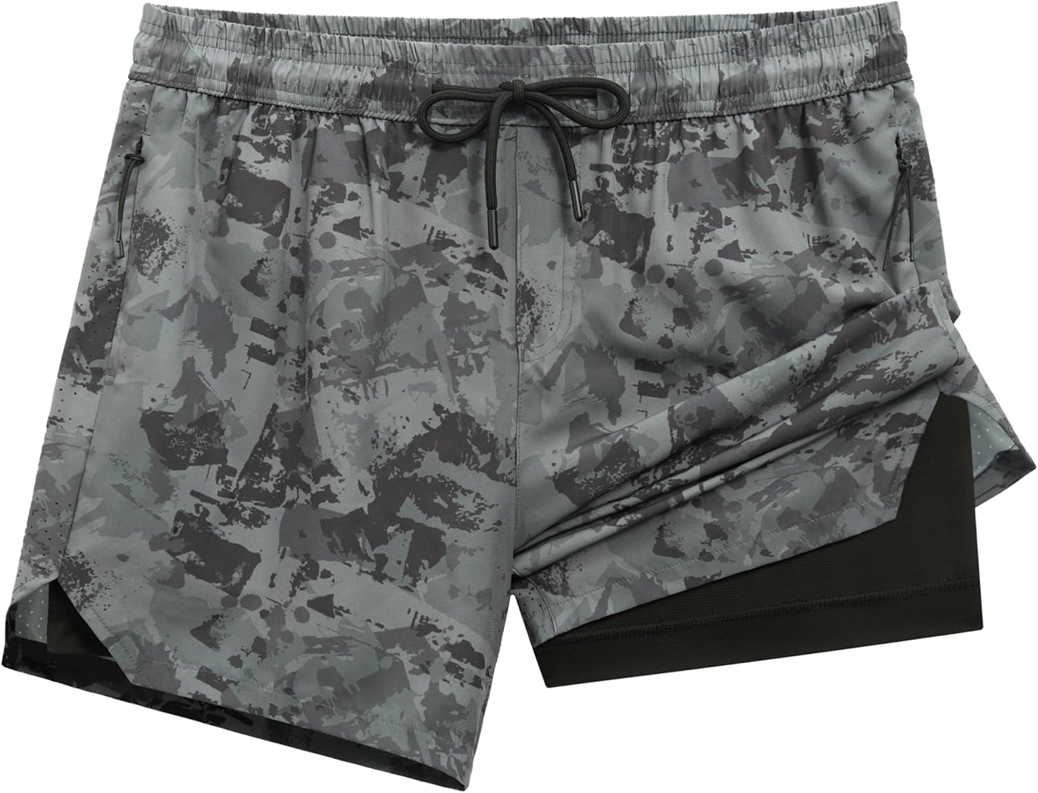 APTRO 2 in 1 Mens 5'' Athletic Running Shorts with Liner and Zipper Pockets Basketball Tennis Gym Workout Shorts for Men