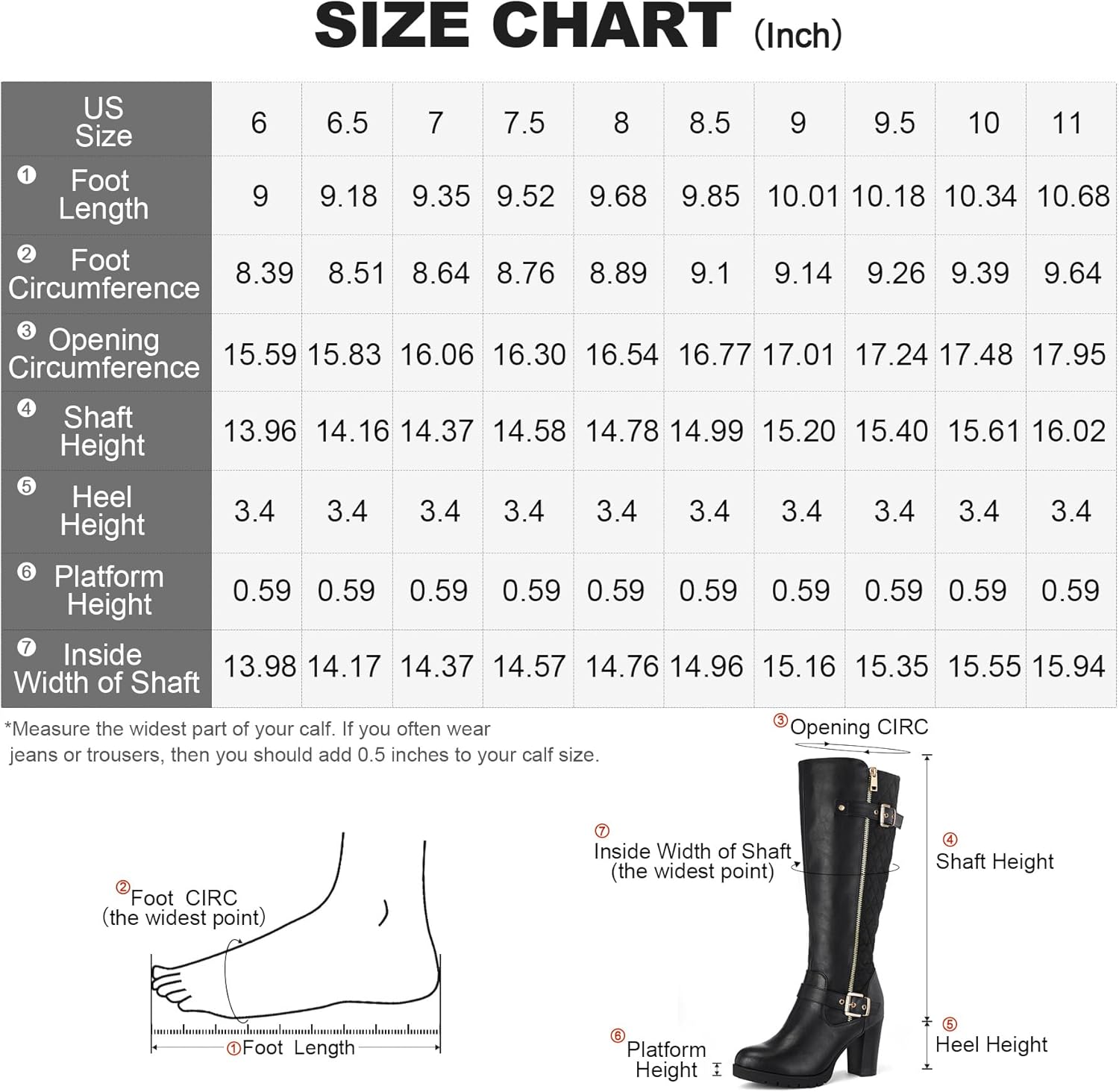 mysoft Women's Knee High Boots Fashion Chunky Block Heel Warm Winter Boots with Side Zippers - Image 7
