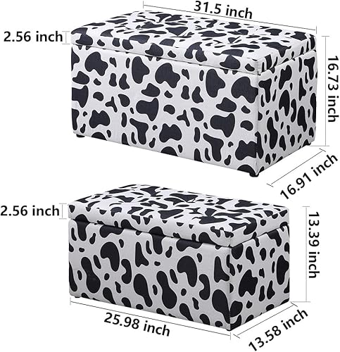 Miniatura 9 de Otomana de 2 piezas con almacenamiento, banco de almacenamiento de 48 pulgadas en el extremo de la cama + banco otomano de 43 pulgadas, reposapiés,