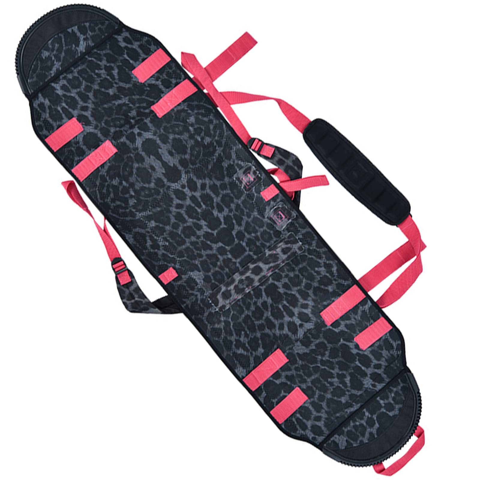 Zewnętrzny przenośny pokrowiec na snowboard miękki pokrowiec pokrowiec akcesoria snowboardowe torba pasek do przechowywania w podróży ochrona transportu walizka neoprenowa torba na deskę wodoodporna, różowy, M (155 cm)