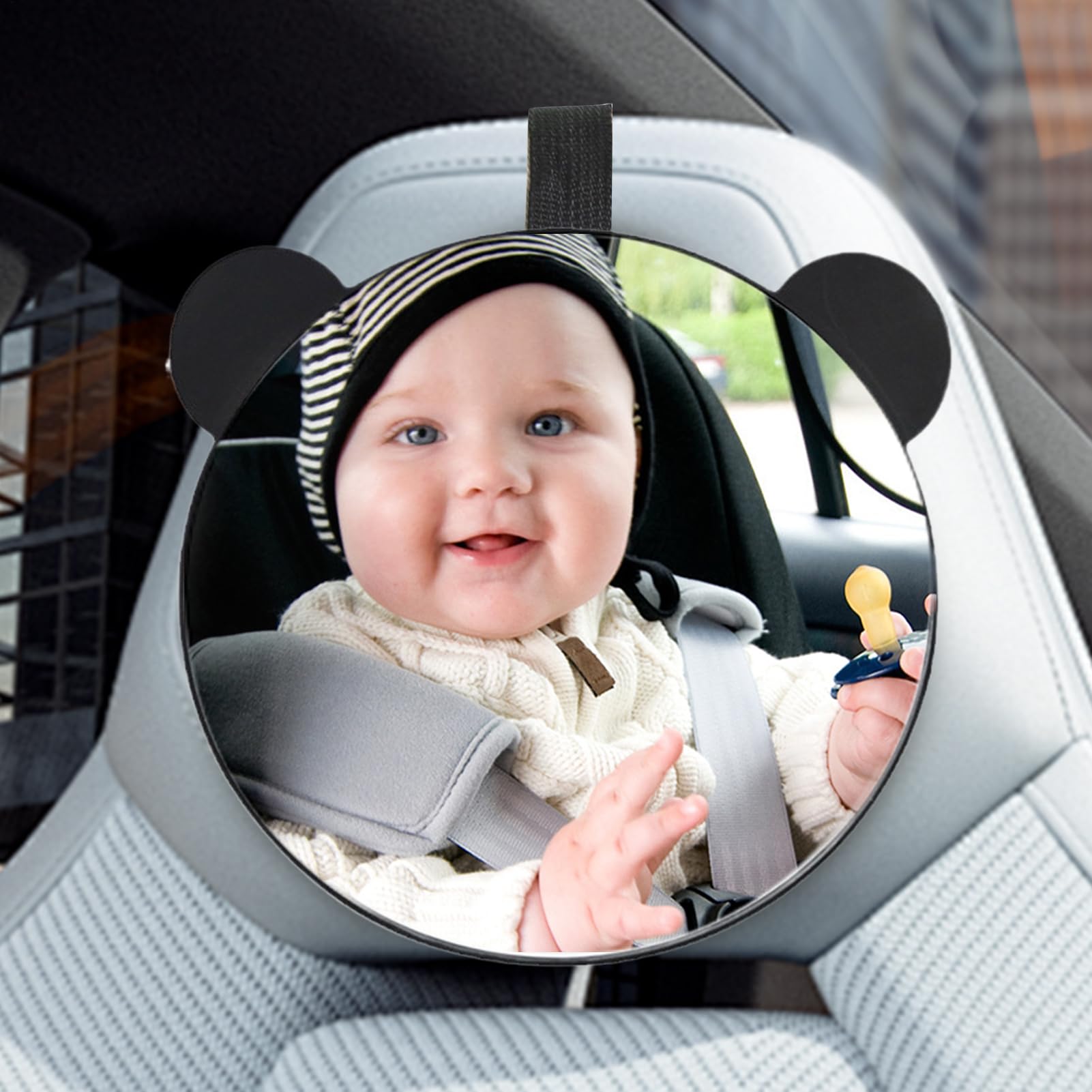 Espejo para coche para bebé Monitor retrovisor irrompible con vista amplia | Espejo silla coche bebé a contramarcha Seguridad infantil, instalación fácil, accesorios auto,