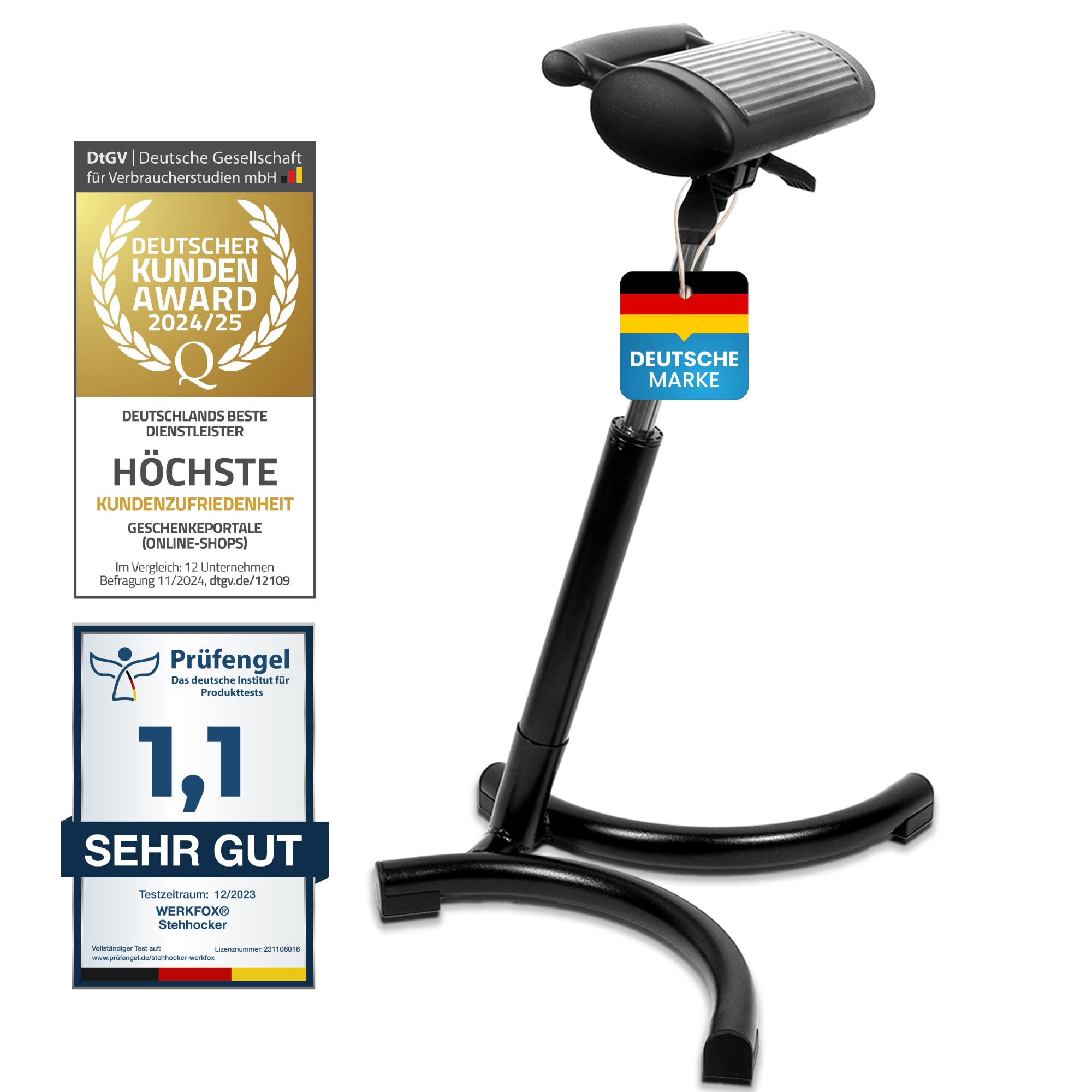Taburete ergonómico de altura ajustable; taburete de pie para taller, silla de pie para escritorio, oficina, industria