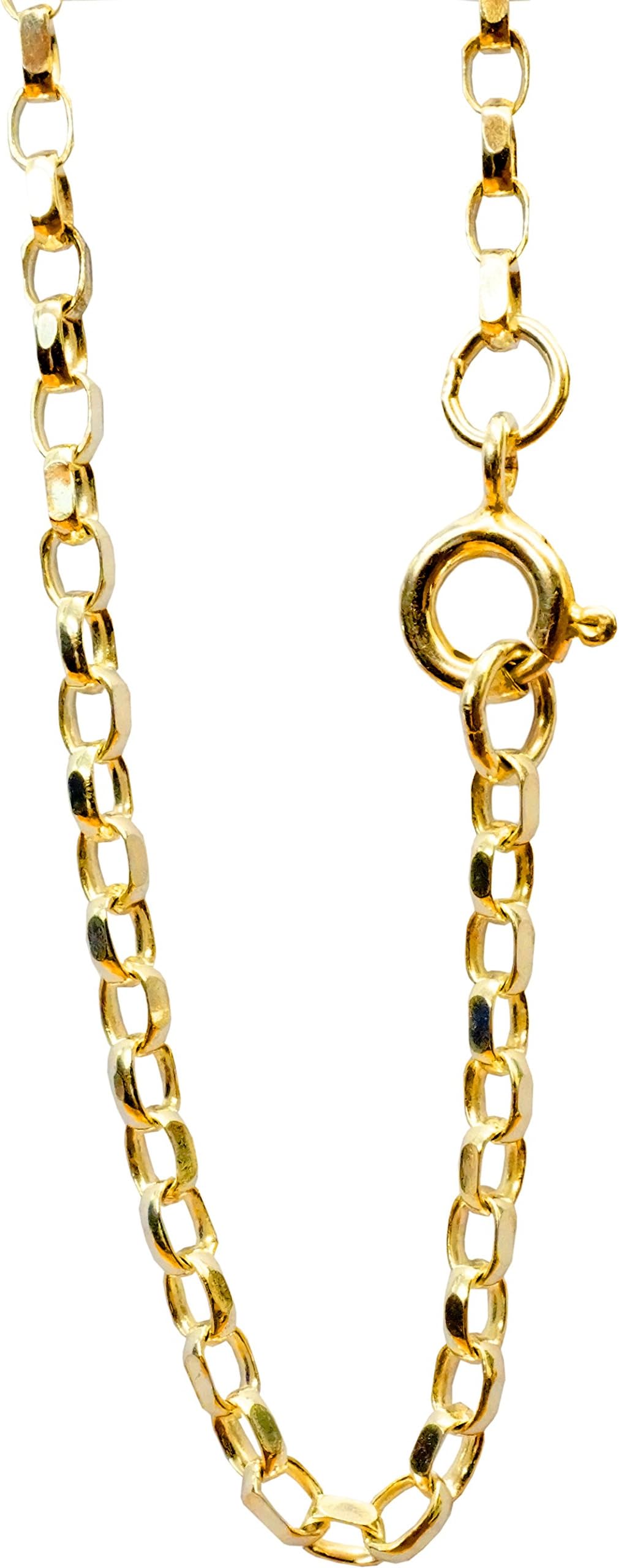 18K GOLD VERMEIL SOLID DIAMOND CUT ENGLISH BELCHER CHAIN 2.3mm Wide