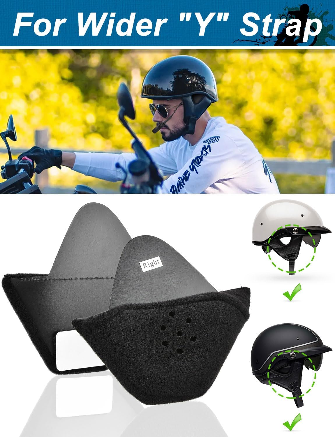 Lamborsafe Half Helmet Speaker Pockets Motorcycle 1/2 Helmet Ear Pads Pouch for Cardo Packtalk Edge Ear Cover Protection Accessories - Reduce Wind Noise and Keep Warm in Cold