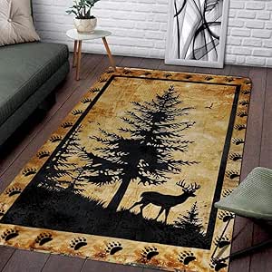 Amazon.com: PriAmi Deer Hunting Area Rug, Deer Rugs for Living Room ...