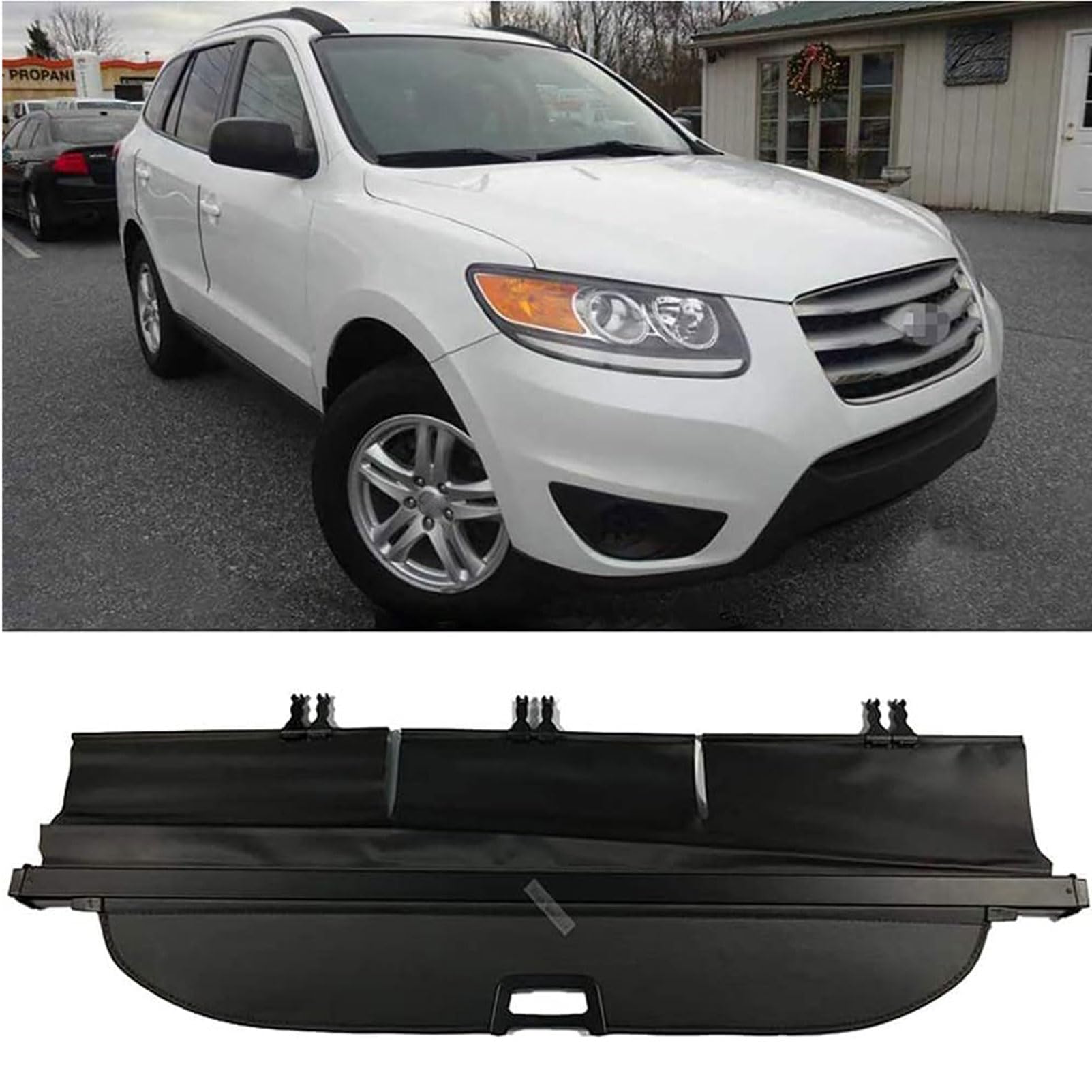 Car Retractable Cargo Cover for Hyundai Santa Fe 2011 2012 Rear Trunk Luggage Security Shield Shade Curtain Shelves