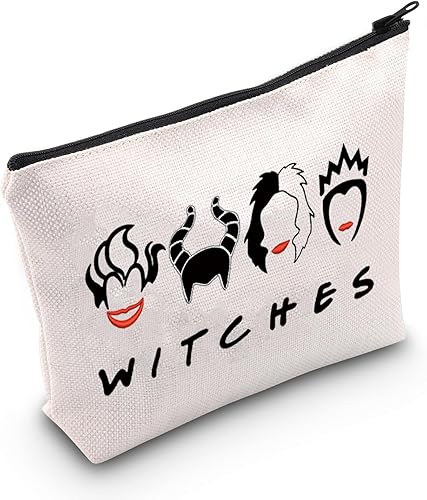 MNIGIU Bolsa de cosméticos de brujas de terror para Halloween amigos bolsa de maquillaje con cremallera regalo para fanáticos de la película Brujas