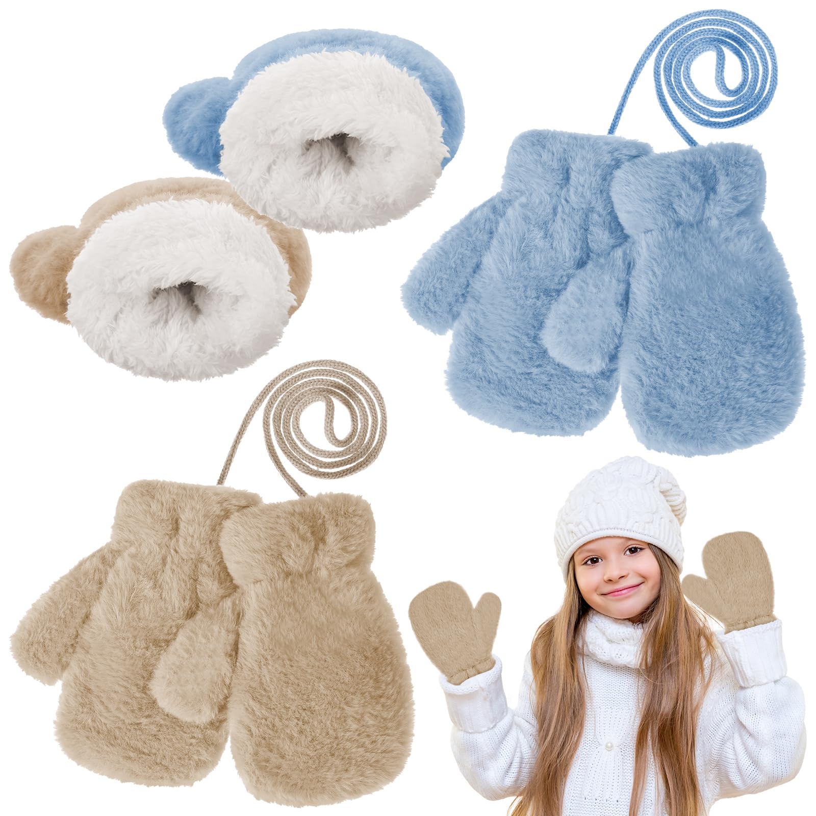 RARITYUS Gants D'hiver Unisexes Chauds Et Doux En Tricot Pour Enfants