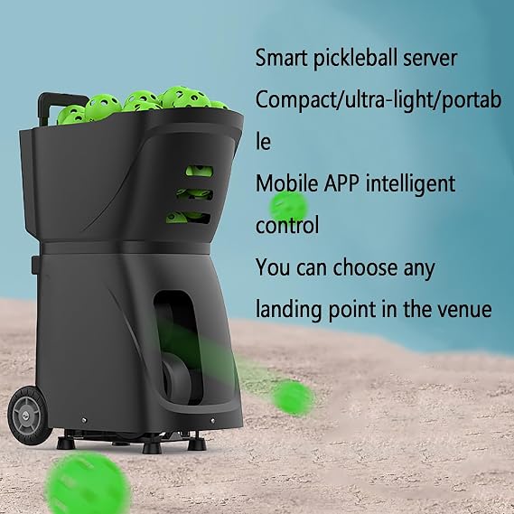 Pickleball Ball Machine, Portable Automatic Ball Launcher Thrower, APP Intelligent Control/80 Large Capacity, Pickleball Practice Equipment, for All Pickleball Players Lovers