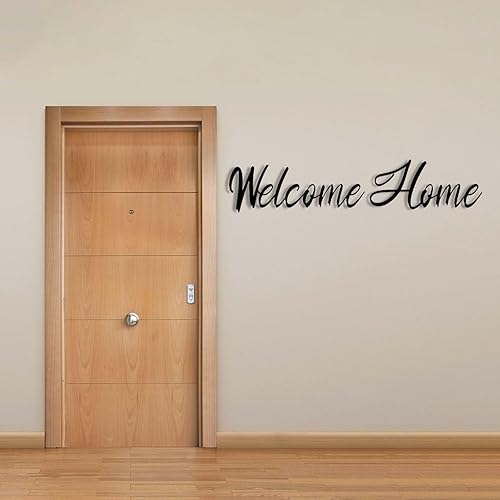 Vista 2 de Decoración artística metálica para pared de Welcome Home, letrero de pared de metal, letras artísticas para pared para interiores y exteriores