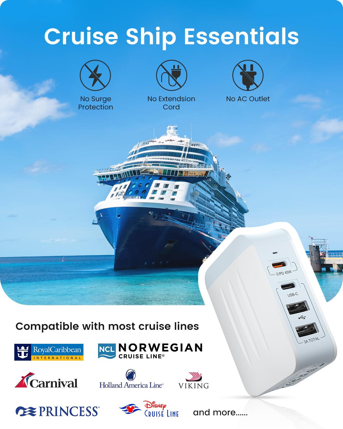 LENCENT 45W Adapter Podróżny na Całym świecie, Uniwersalny Adapter Wtyczki, Szybkie ładowanie Międzynarodowa ładowarka z 2 Portami USB Typu C + 2 USB do Typu A/C/G/I (USA/UK/EU/AUS)