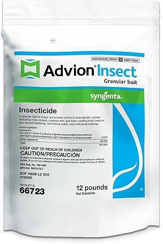 Advion - Cebo granular para insectos, bolsa de 12 libras, cebo granular eficaz para insectos, formulado con 0.22% de Indoxacarb, uso al aire libre,