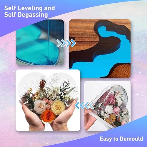 Miniatura 7 de Kit de resina epoxi de 96 onzas, resina de fundición dura transparente mejorada y endurecedor de resina epoxica transparente de 2 partes para