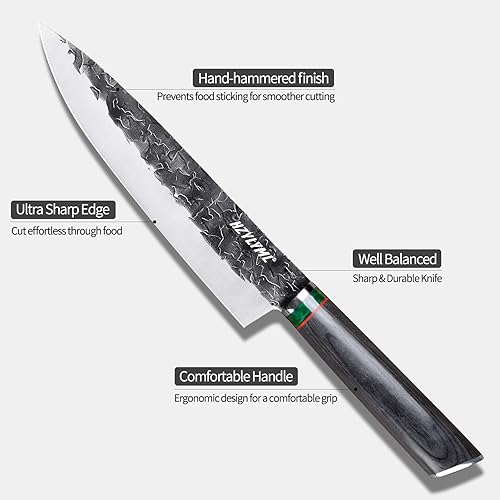 Miniatura 3 de Cuchillo de chef japonés Gyuto de 8 pulgadas, cuchillo de cocina afilado HC Steel Home Essentials, cuchillo de cocina profesional forjado a mano,