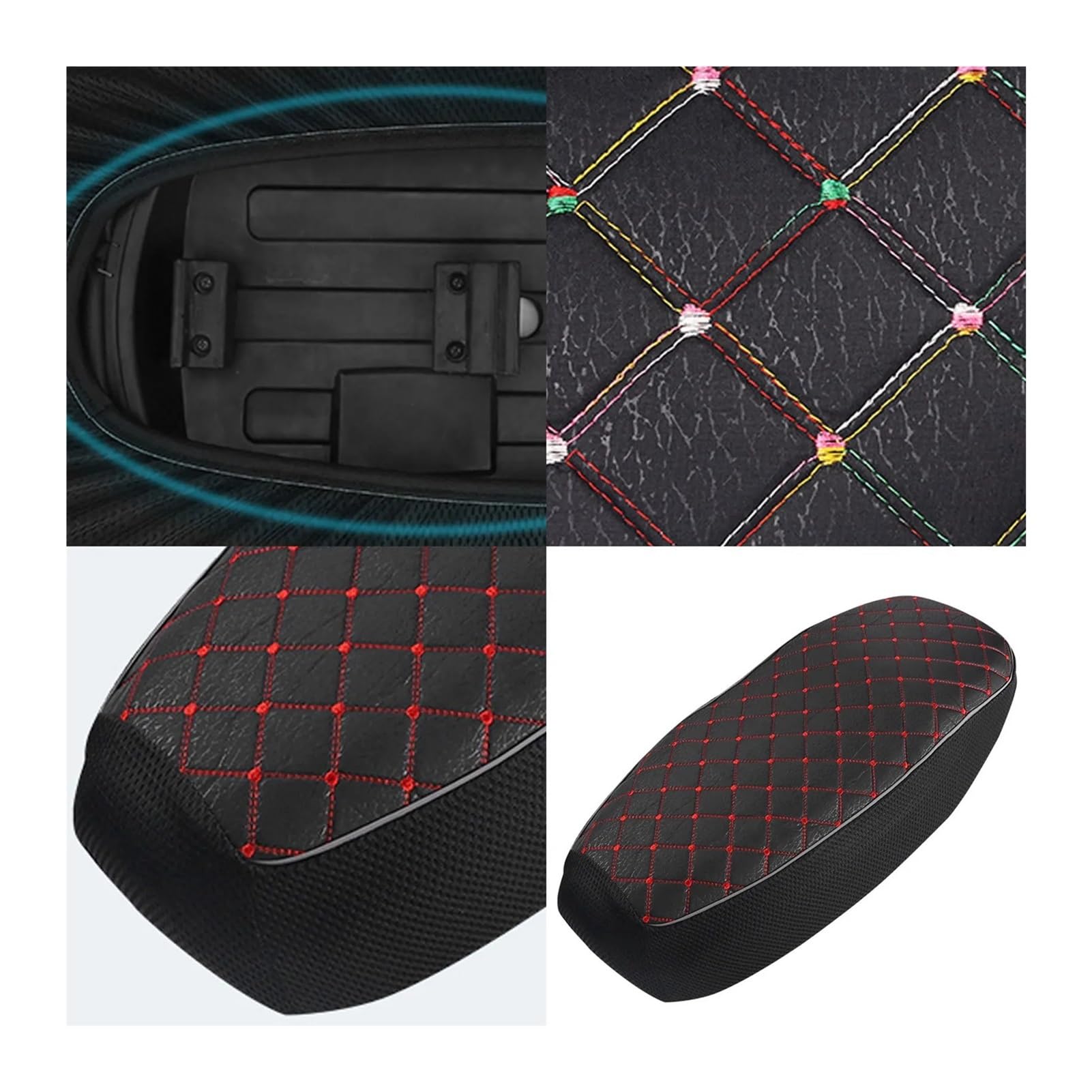 Funda Asiento de Motocicleta Funda De Cojín para Motocicleta, Antideslizante Y Amortiguadora, Funda De Asiento De Cobertura Completa, Funda Cómoda
