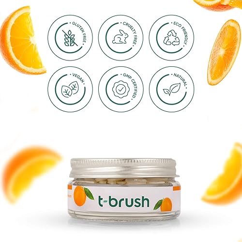 Miniatura 7 de T-brush Whitening - Tabletas de pasta de dientes de viaje, ingredientes naturales, sin SLS, sin gluten, sin crueldad, embalaje ecológico, vegano,