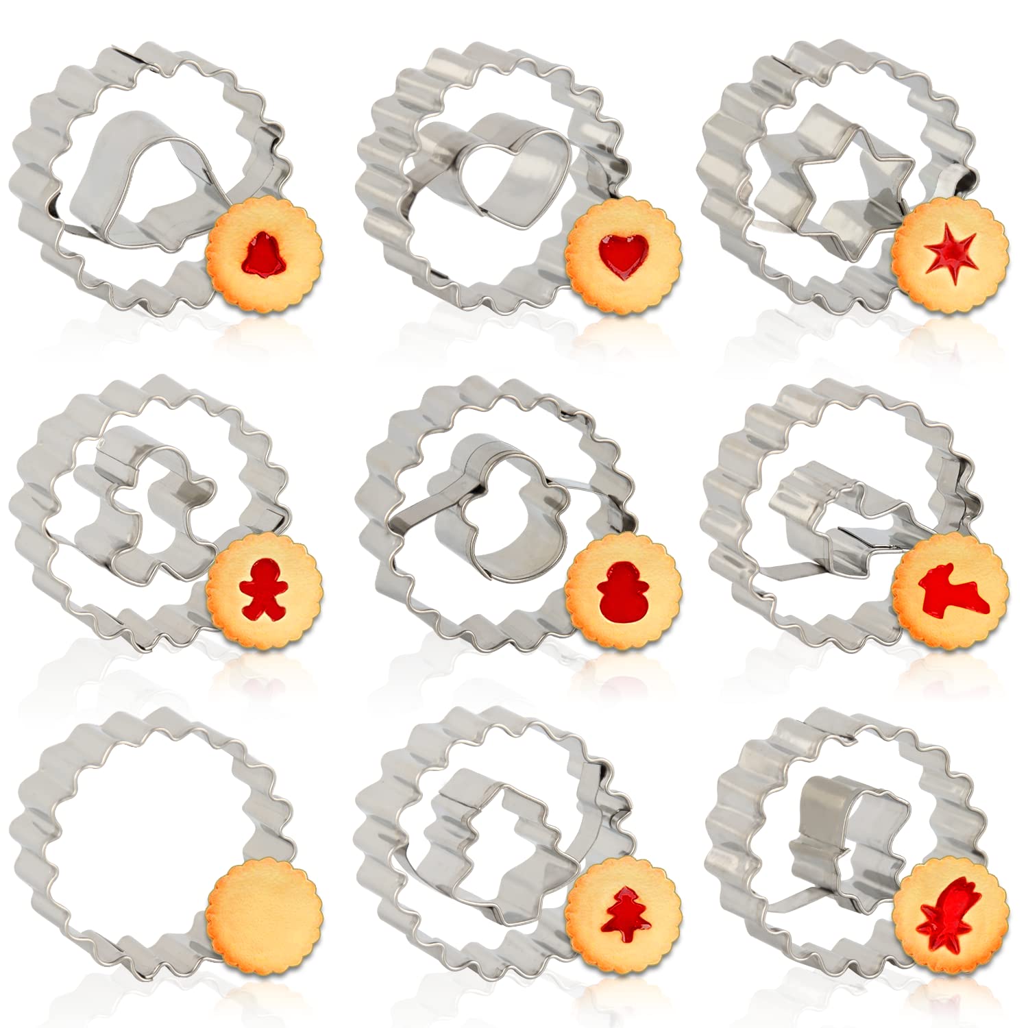 Taozoey Emporte Piece Noel, 6Pcs Emporte Piece En Acier Inoxydable, Emporte Piece Patisserie, Moule A Biscuits Pour Enfants, Pour Noël Décoration De Gâteau Fondant Cookie