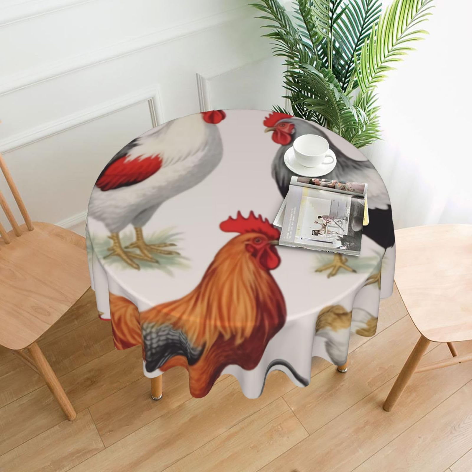 Nappe motif coq de 60 pouces pour protéger vos tables de restaurant avec style