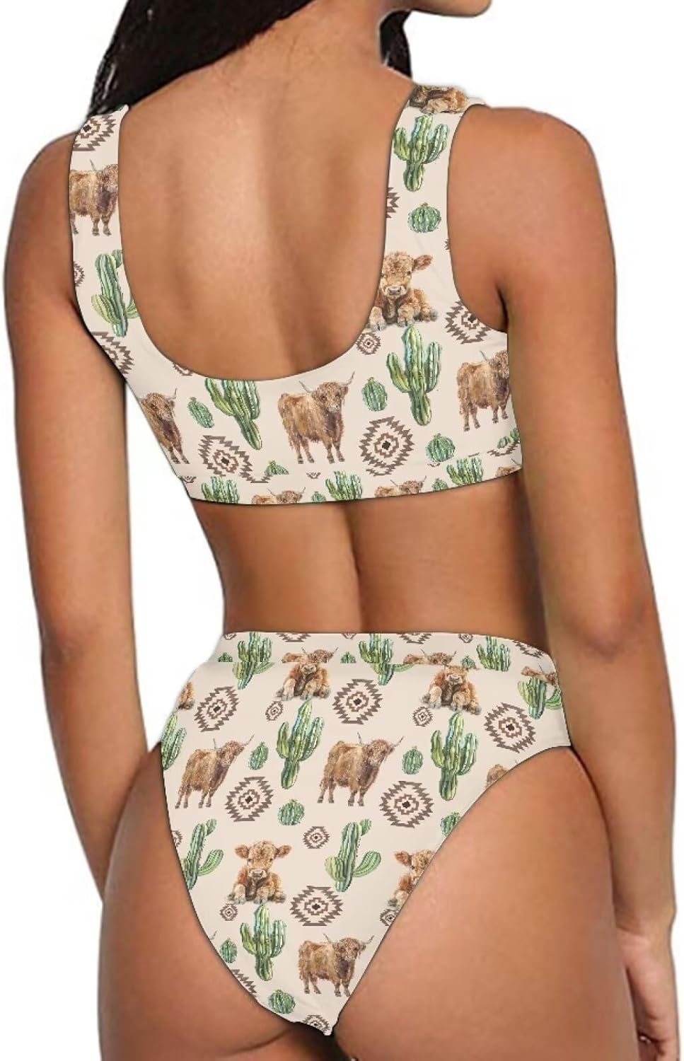INSTANTARTS Two Piece Bikini Set Swimsuit Sport Low Crop Top Leopard Swimwear