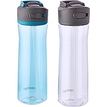 Contigo Ashland 2.0 Leak-Proof Water Bottle with Lid Lock and Angled Straw, Dishwasher Safe, Interchangeable Lid, 2-Pack, 24oz, Juniper/Sake