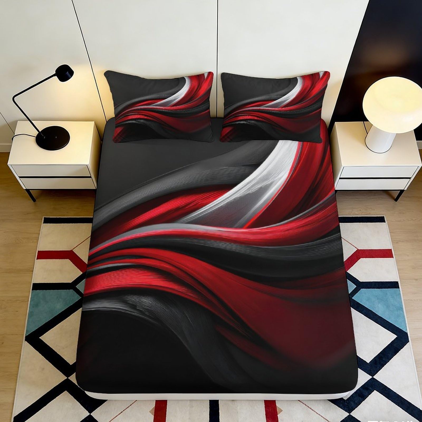 3D Printed Paris Pattern Fitted Sheet Microfiber Deep Pocket Washable Paris Style Mattress Fitted Cover Non-Slip Full Wrap for Bedroom 160x200x25cm