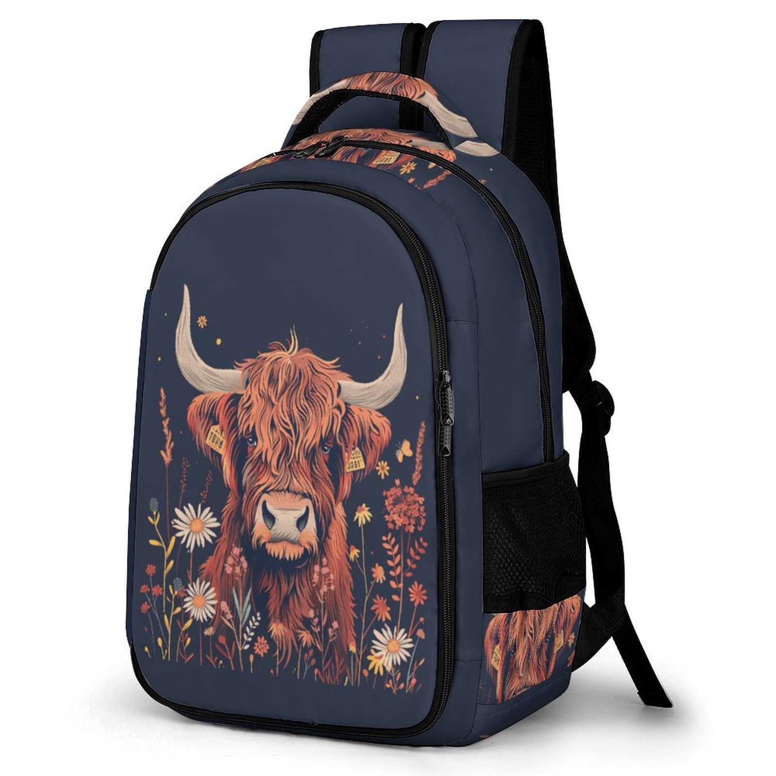 TPISLI Little Kids Backpack, Toddler School Bag Children Primary Schoolbag Highland Cow Book Bag Waterproof Non-Master Bull Rucksack Casual Daypack for Girls Boys Aged 2 3 4 5 6 Years