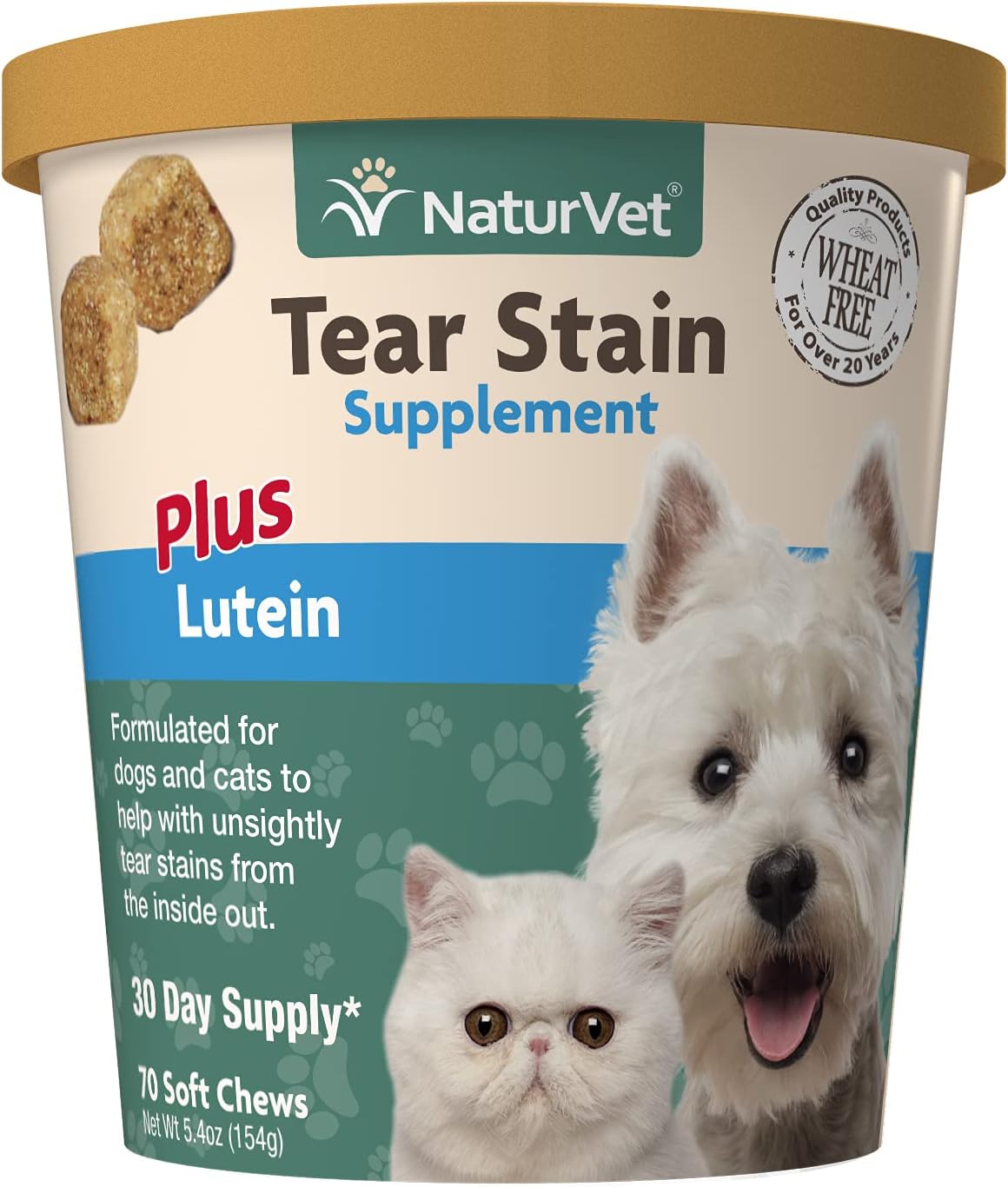 Tear Stain Remover for Dogs and Cats with Lutein, Eye Stain Supplement
