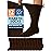 Special Essentials Diabetic Socks for Men & Women - 12 Pairs of Non-Binding Extra Wide Top Cotton Neuropathy Socks - Crew Length, Brown, 13-15
