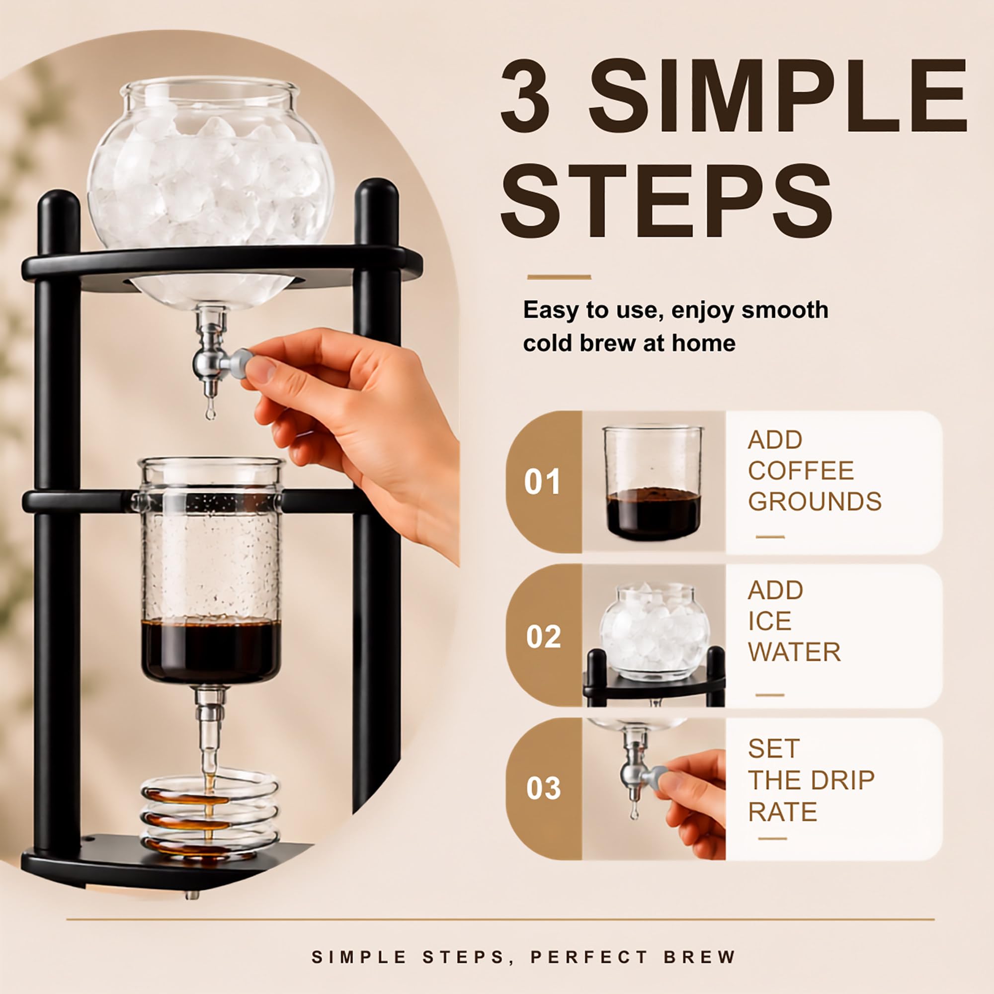 Maszyna Ice Coffee Drip, Wieża Slow Brew 1000 ml do Kawiarni i Baru