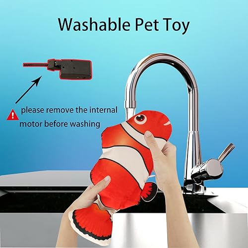 Miniatura 4 de Flopping Fish - Juguete eléctrico de peces en movimiento para perros, juguete realista para perros, juguetes interactivos para mascotas para