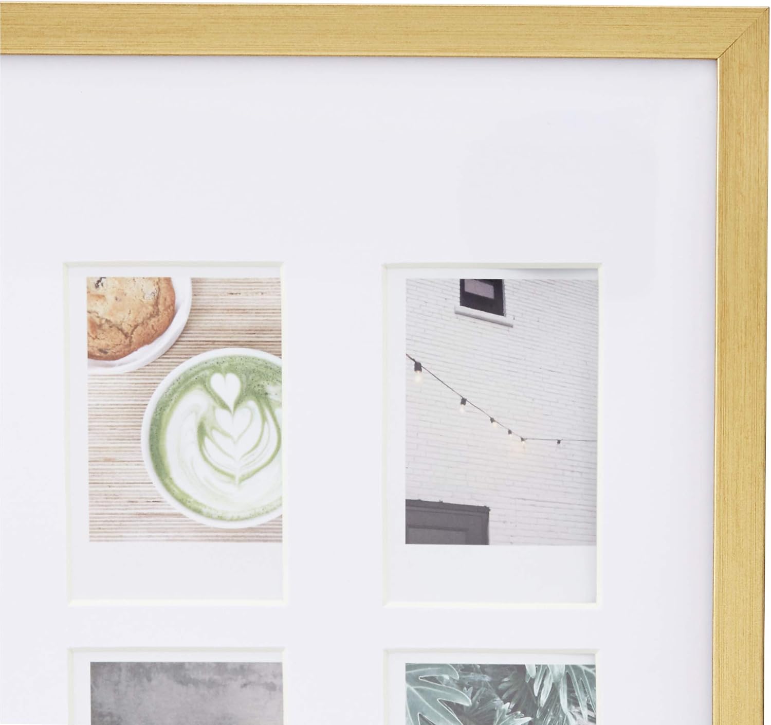 Amazon Basics Photo Frame for use with Instax - 8-Opening - 3.25"x2", Brass