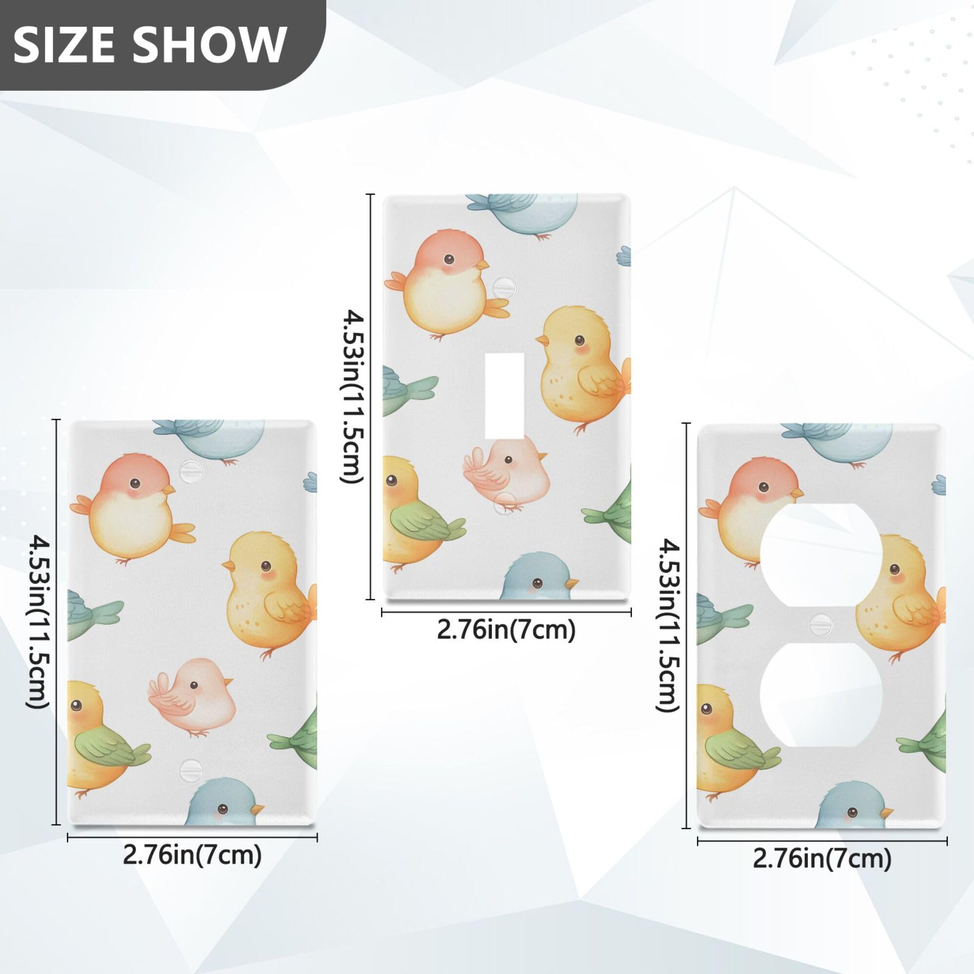xigua Toggle Switch Wallplate Cartoon Birds Switch Wall Plate Cover,Decorative Outlet Cover Switch Cover for Home Office Bedroom 4.53