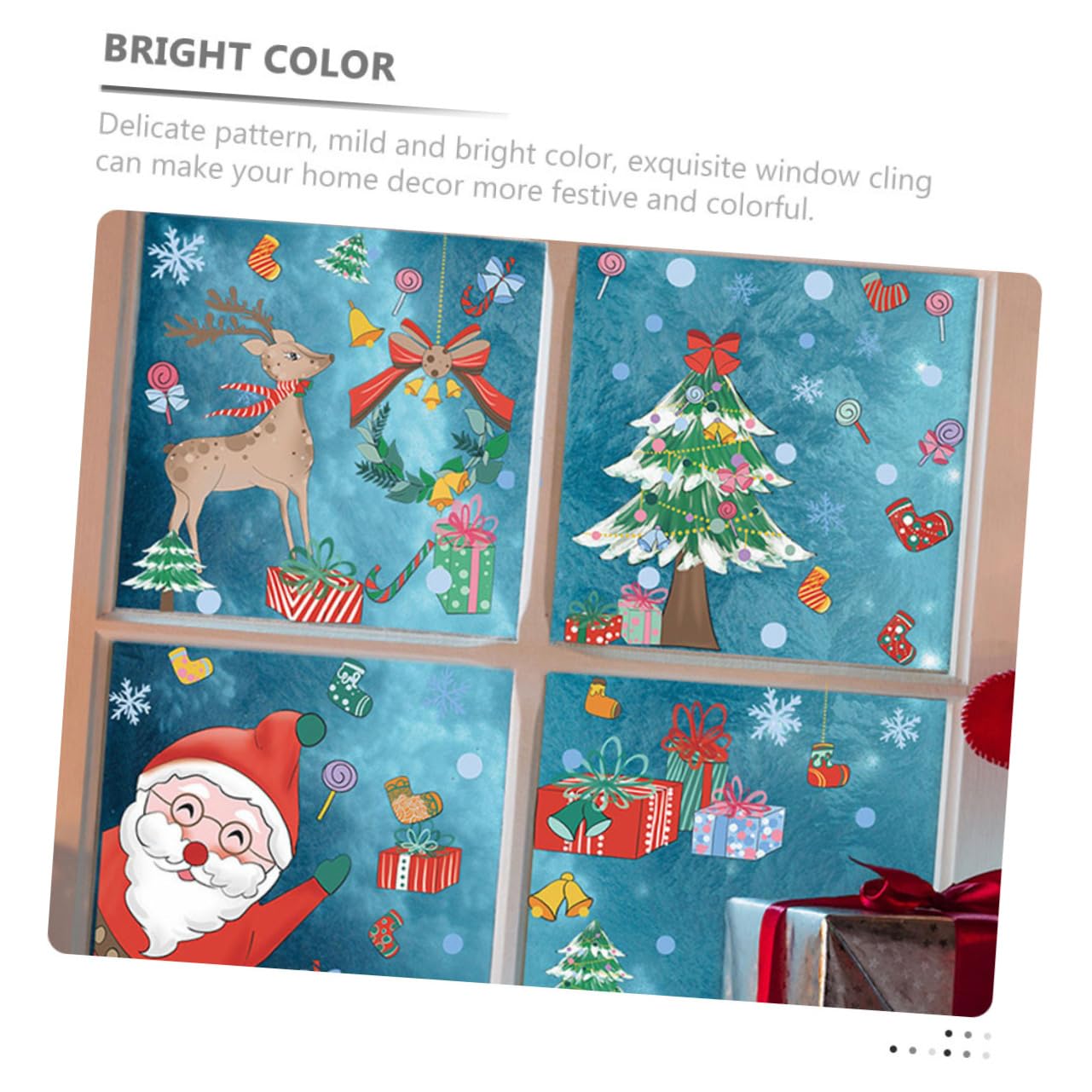Zerodeko Lot De 5 Autocollants Statiques De Noël En Pvc Motif Dessin Animé Pour Fenêtre Décoration De Noël 6 Feuilles X 5