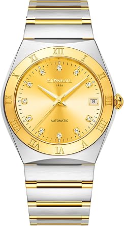 Luxury Automatic Mechanical Luminous Calendar Waterproof Mens Diamond Business Stainless Steel Watches