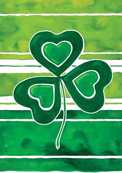 Toland Home Garden 102588 Shamrock Stripes St Patricks Day Flag 28x40 Inch Double Sided St Patricks Day Garden Flag for Outdoor House St Pats Flag Yard Decoration