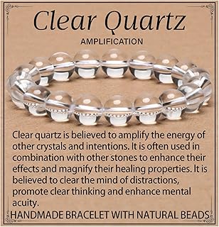 LPBeads Handmade Natural Gemstone Stretch Elastic Bracelet Healing Crystal Round Stone Beads Jewelry Gifts for Women Men