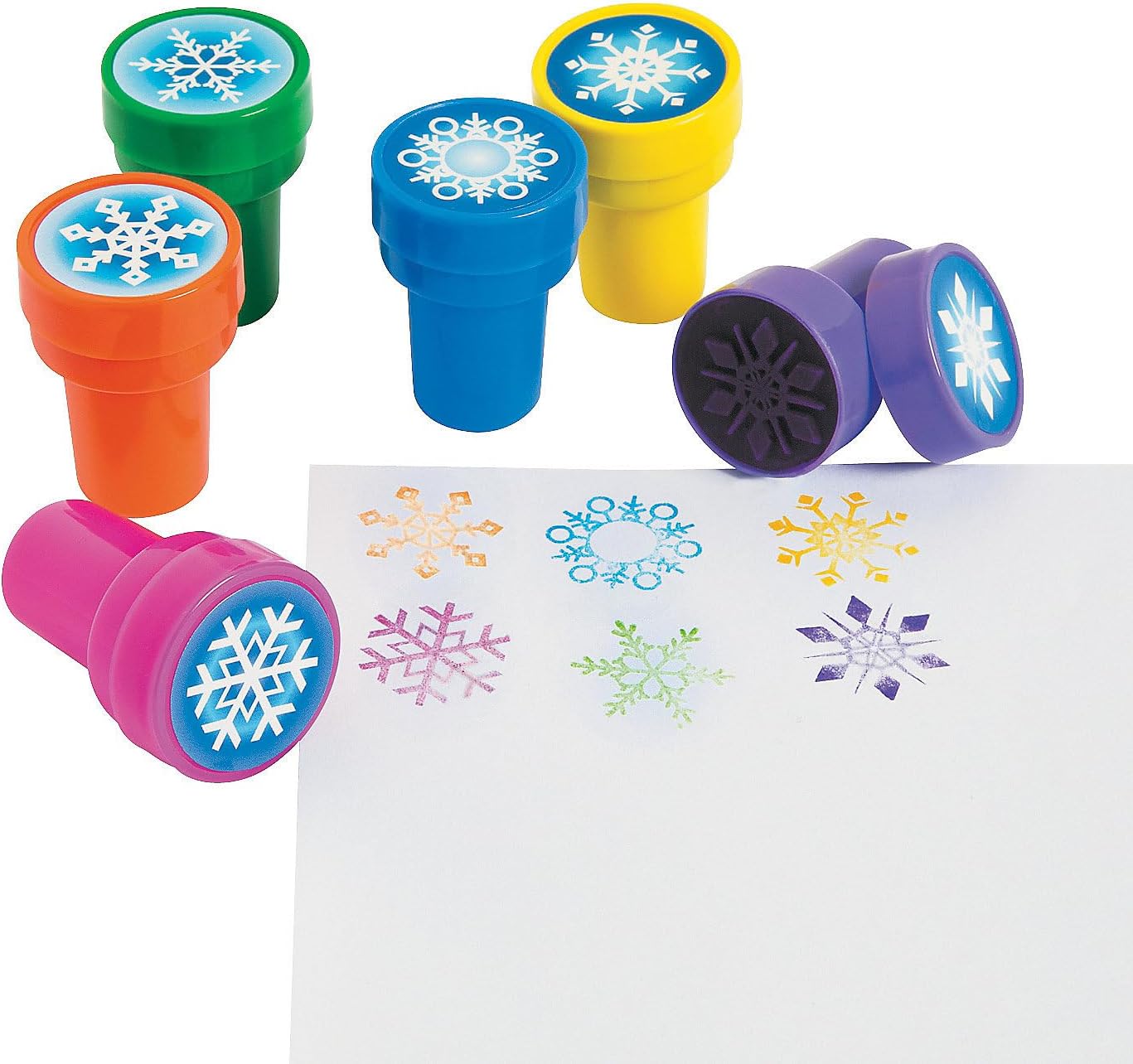 Fun Express - Snowflake Stamps (2dz) for Winter - Stationery - Stamps - Stamps - Self Inking - Winter - 24 Pieces VBS 2026