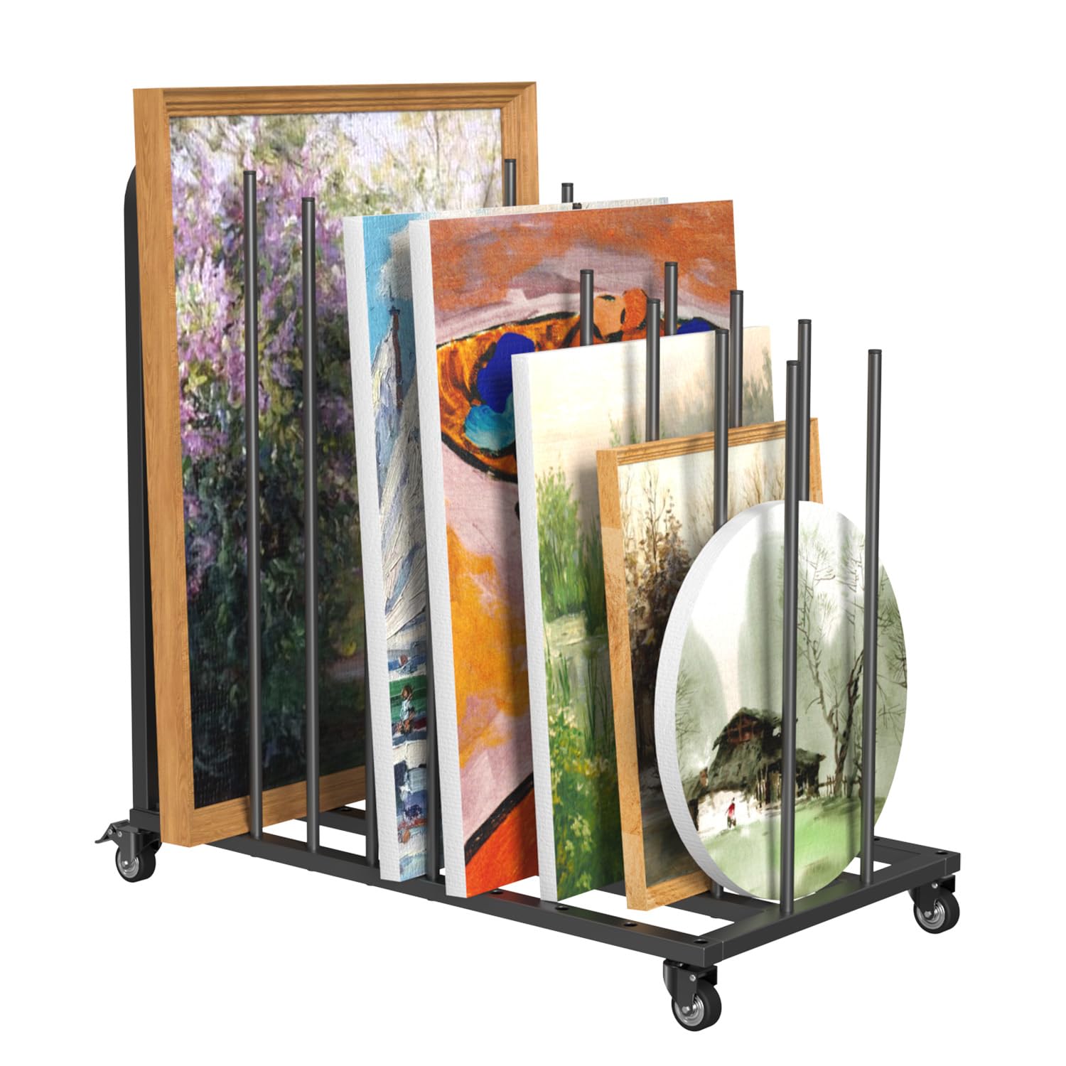 uyoyous Mobile Kunst-Trockengestell 80×83×45cm Trockengestell für Kunst Einstellbares Intervall Kunst Trocknen Rack mit Rollen Bremse für Kunst Leinwänden, Kunstwerken, Drucken