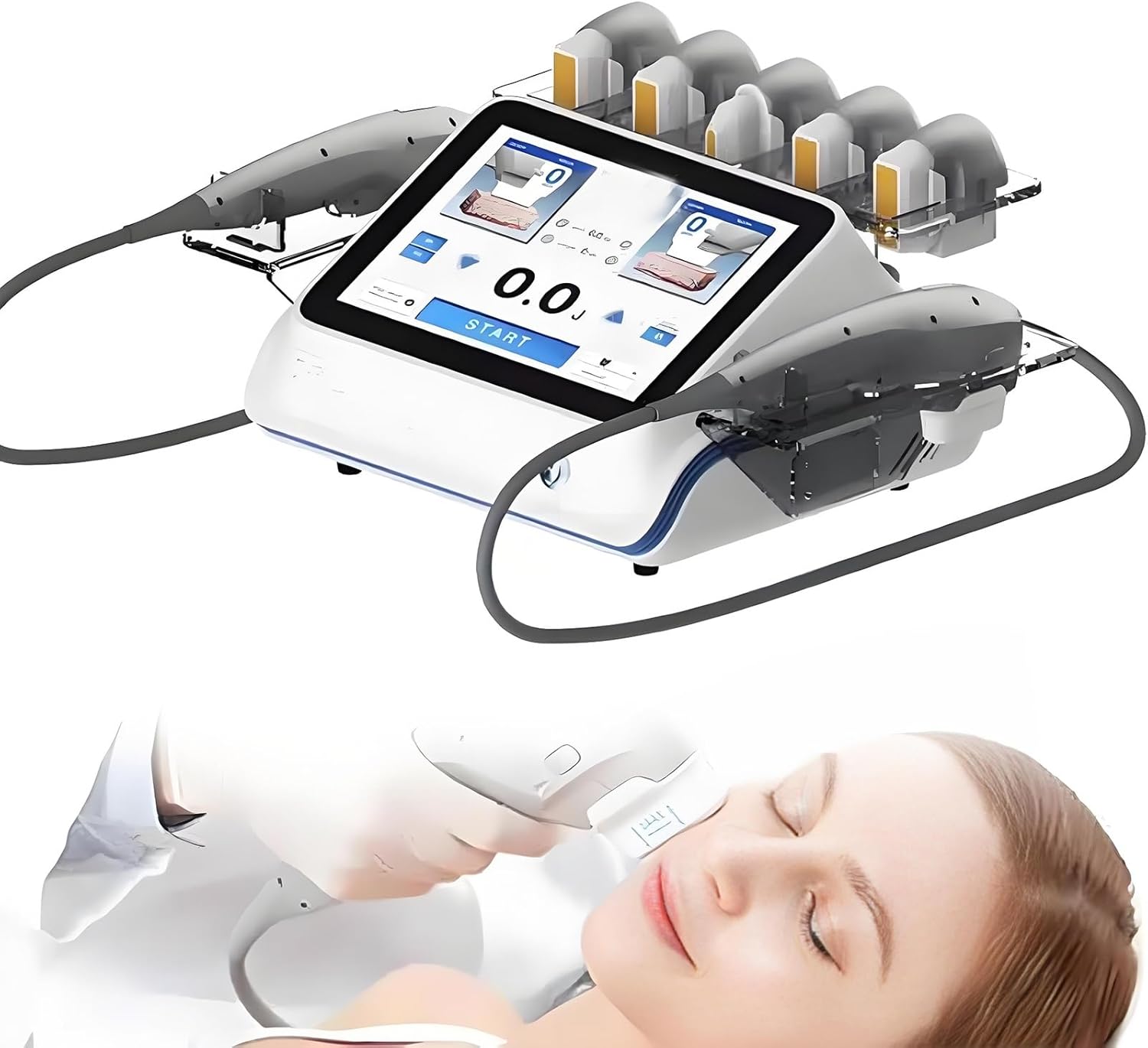 Professional 7D HIFU Beauty Machine for Face and Body,Skin Tightening Device, Anti-Aging, Lifting, Toning, Firming & Wrinkle Removal with 7cartridges,For Beauty Salon Use