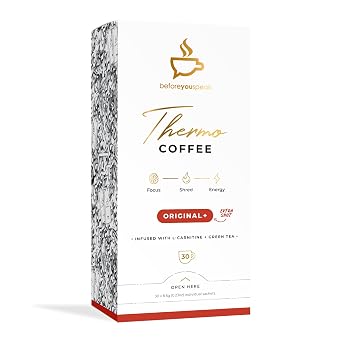 Beforeyouspeak Thermogenic Coffee Extra Shot L-Carnitine & MCT Oil, 30 Ct | Instant Colombian Energy Coffee, Pre Workout, Green Tea Extract, L-Tyrosine, Keto Friendly, Gluten Free