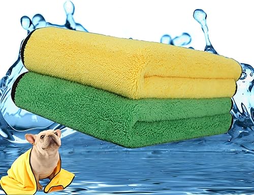 Paquete de 2 toallas de baño para perros, toallas de baño súper absorbentes para mascotas, toalla de secado para perros y gatos pequeños, medianos y