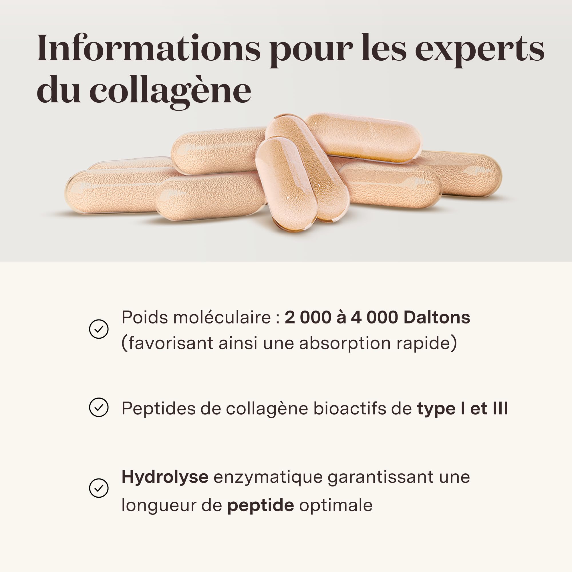 Glow25® Gélules de collagène 180 avec acide hyaluronique et vitamine C | Collagène hydrolysé de haute qualité avec acide hyaluronique et vitamine C, testé en laboratoire, fabriqué en Allemagne