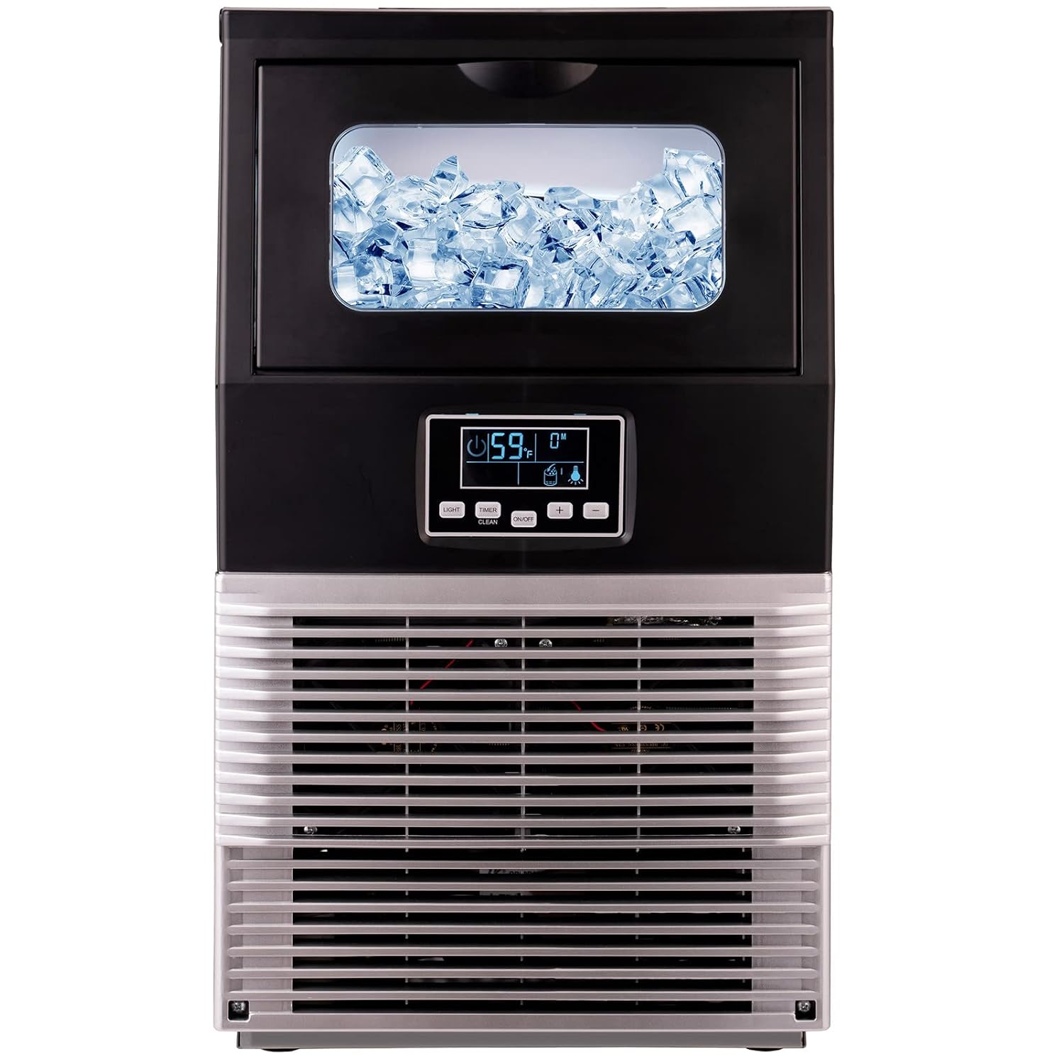 Commercial Ice Maker 66lbs/24h Automatic Cleaning Built-in Automatic Water Inlet Suitable for Supermarket Cafe Bakery Bar Restaurant Home Office