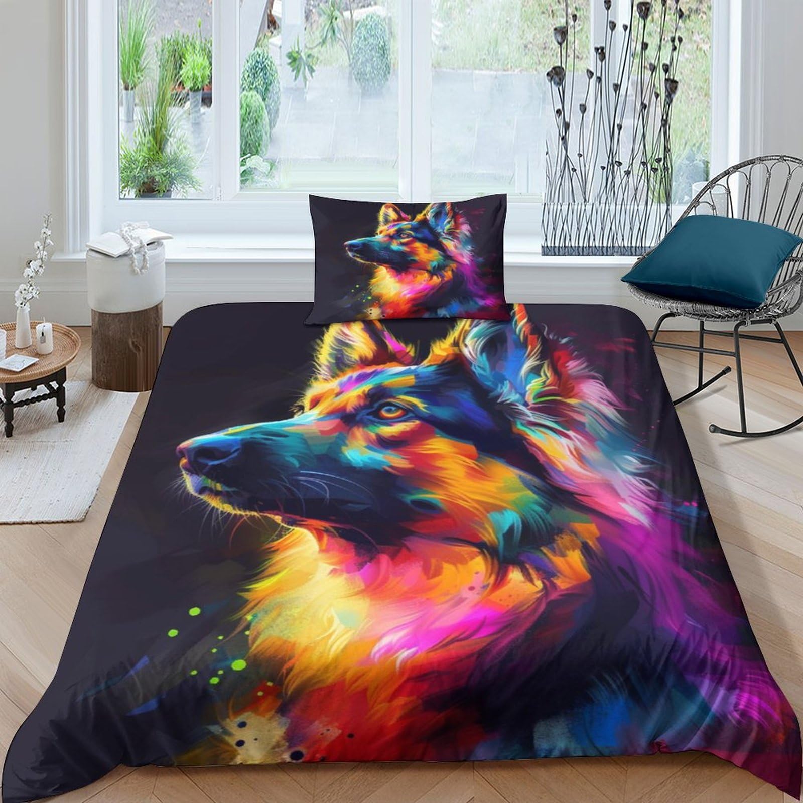 Housse de couette 3D Chien de Berger pour des nuits douces en famille