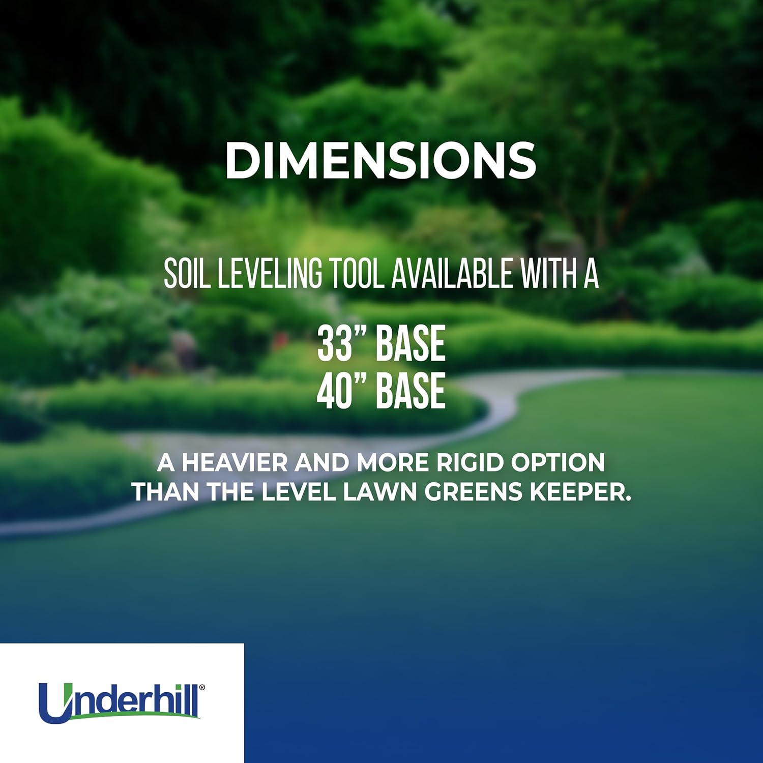 Underhill Level Lawn Leveler Leveling Tool Landscape Rake Dirt, Sand, and Soil Leveler Spreader for Golf Greens and Tees, 40 Inch, TLLC-40K