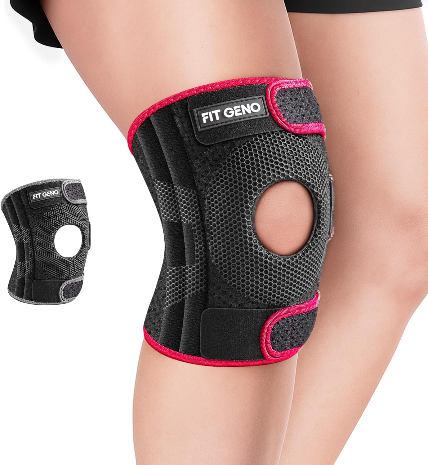 KneeXpert Knee Brace with Side Stabilizers & Patella Gel Pad - Adjustable Compression Support for Pain Relief, Meniscus, ACL, Arthritis, Running - M/L