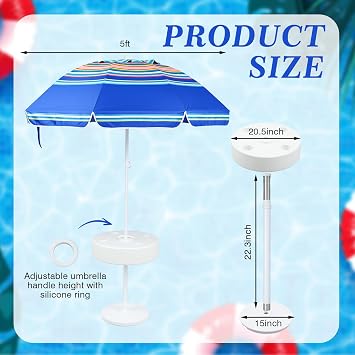 Briwooody Floating Pool Umbrella - Outdoor Sunshade Umbrella for Inside of Pool with Portable Floating Table - Summer Supply for Swimming Pools Beach & Lakes