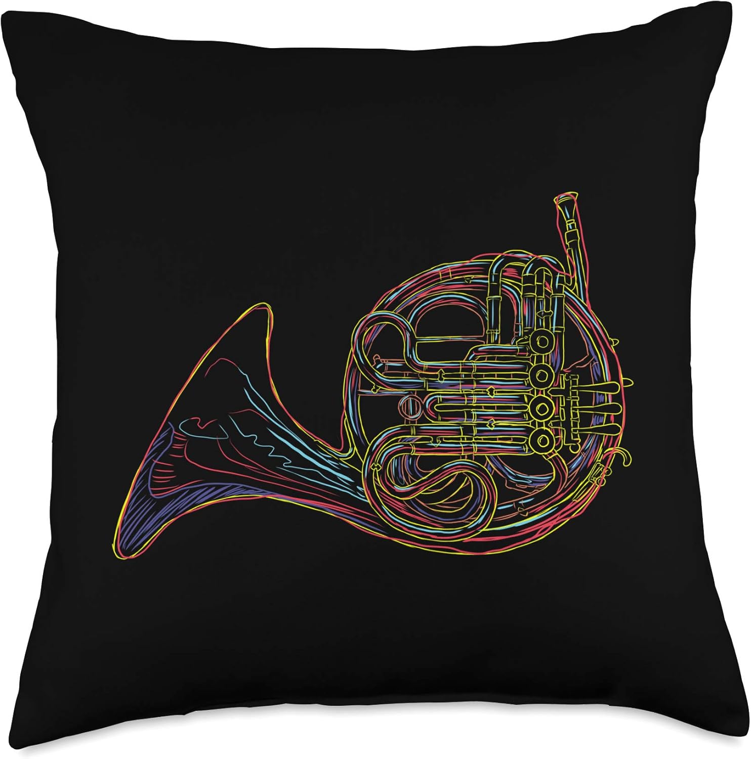 French Horn Throw Pillow