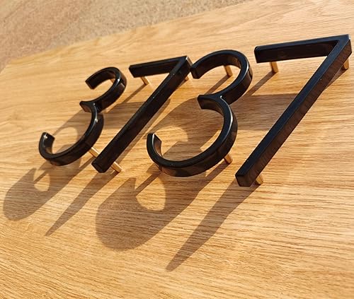 Vista 99 de Metal Numbers for House Outside, 5 Inch Modern House Numbers, DIY Floating Address Numbers with Screws, Rust Free Zinc Alloy, Silver Number 5